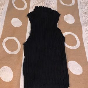 Dynamite black ribbed high neck knit sleeveless top